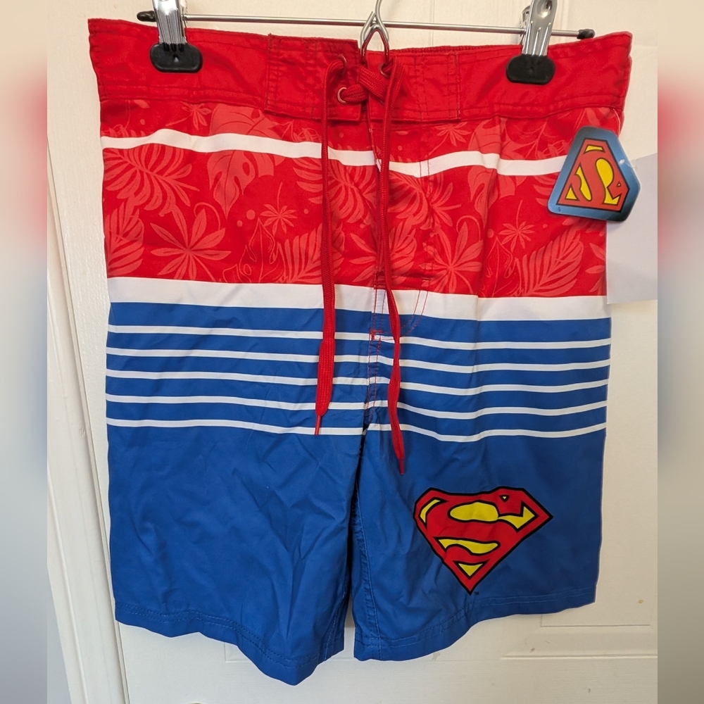 NWT Superman Mens Swim Trunks